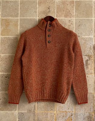 Pull col cheminée orange