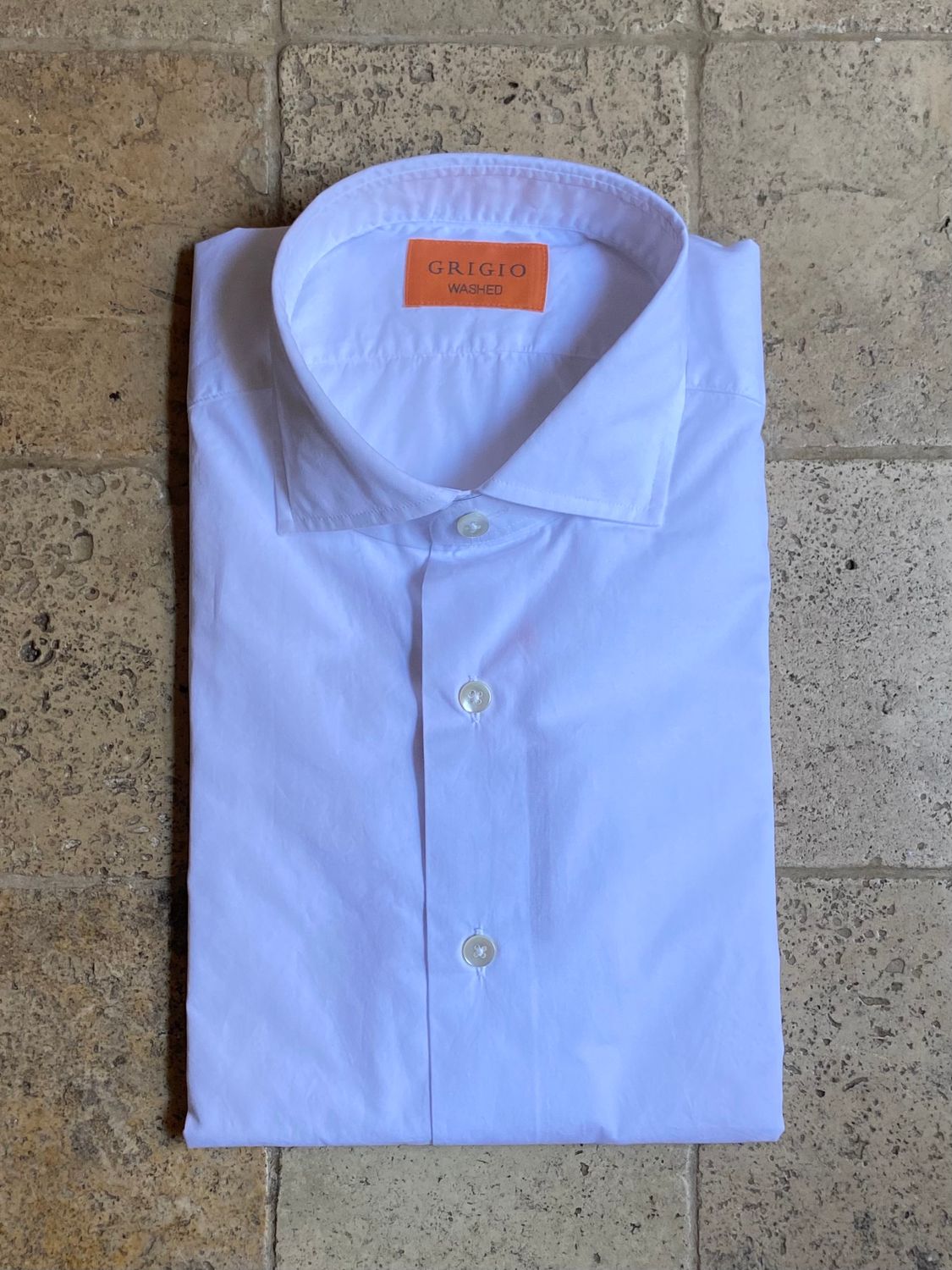 Chemise ajustée blanche en popeline de coton