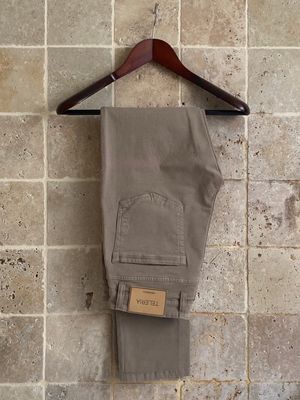 Pantalon 5 poches taupe