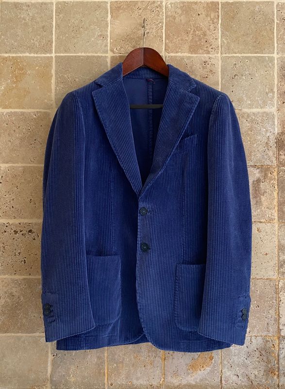 Veste en velours côtelé bleu