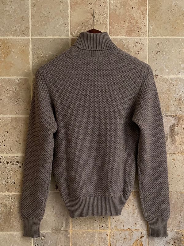 Pull col roulé taupe