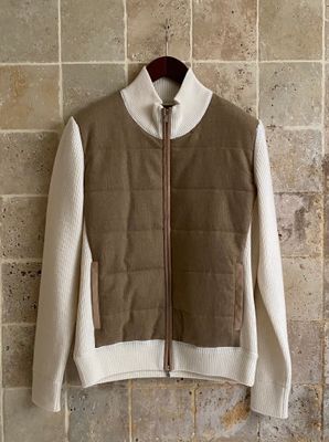 Gilet beige bi-matière
