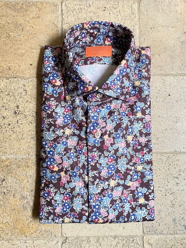 Chemise ajustée à imprimé fleur