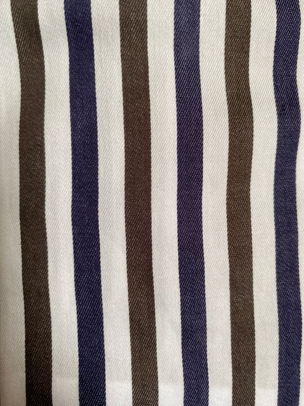 Chemise ajustée rayée bleu et marron