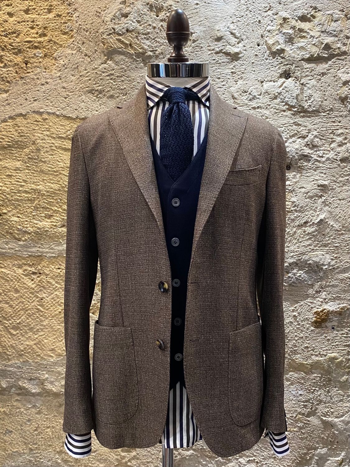 Veste droite marron 2 boutons