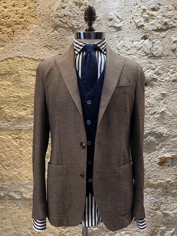 Veste droite marron 2 boutons