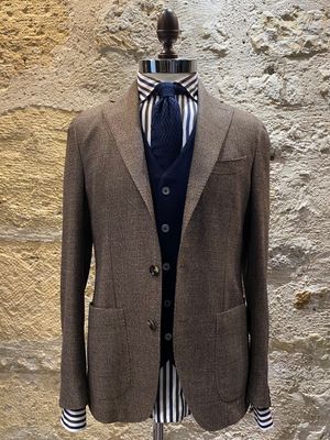 Veste droite marron 2 boutons