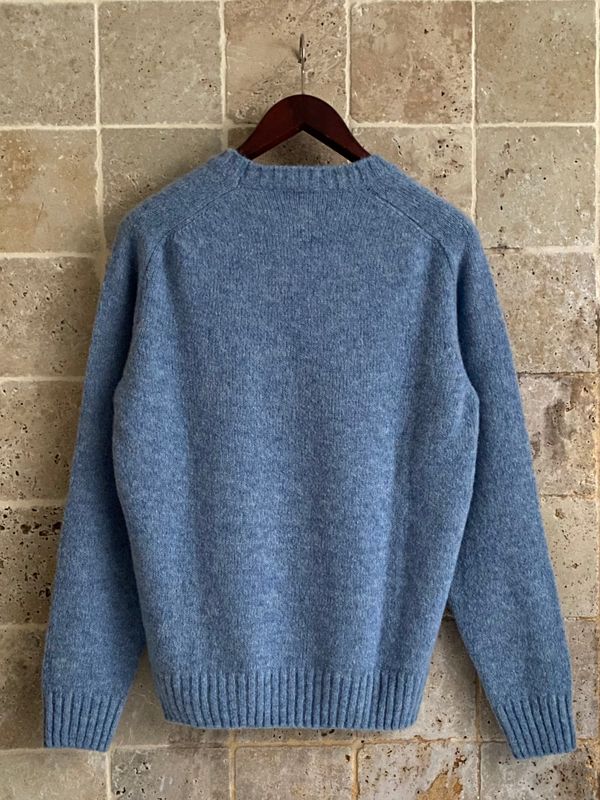 Pull col rond bleu