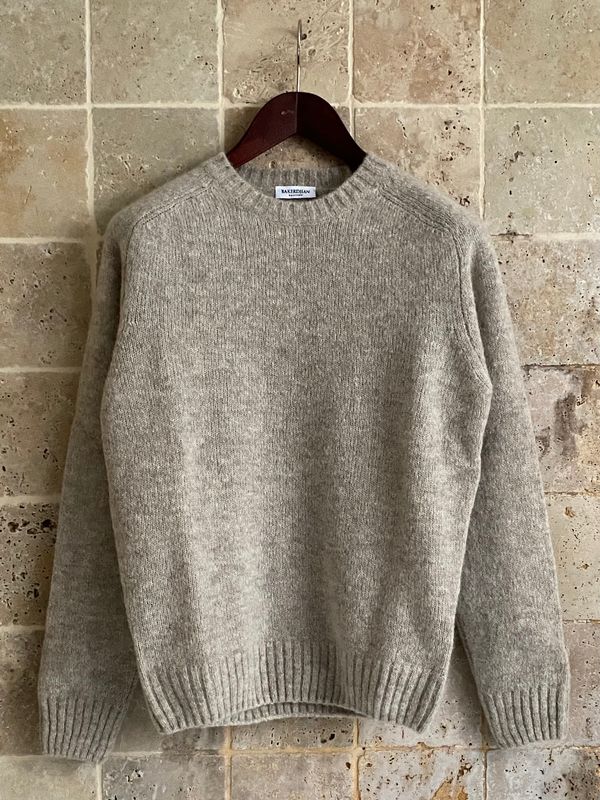 Pull col rond beige