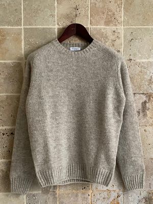 Pull col rond beige