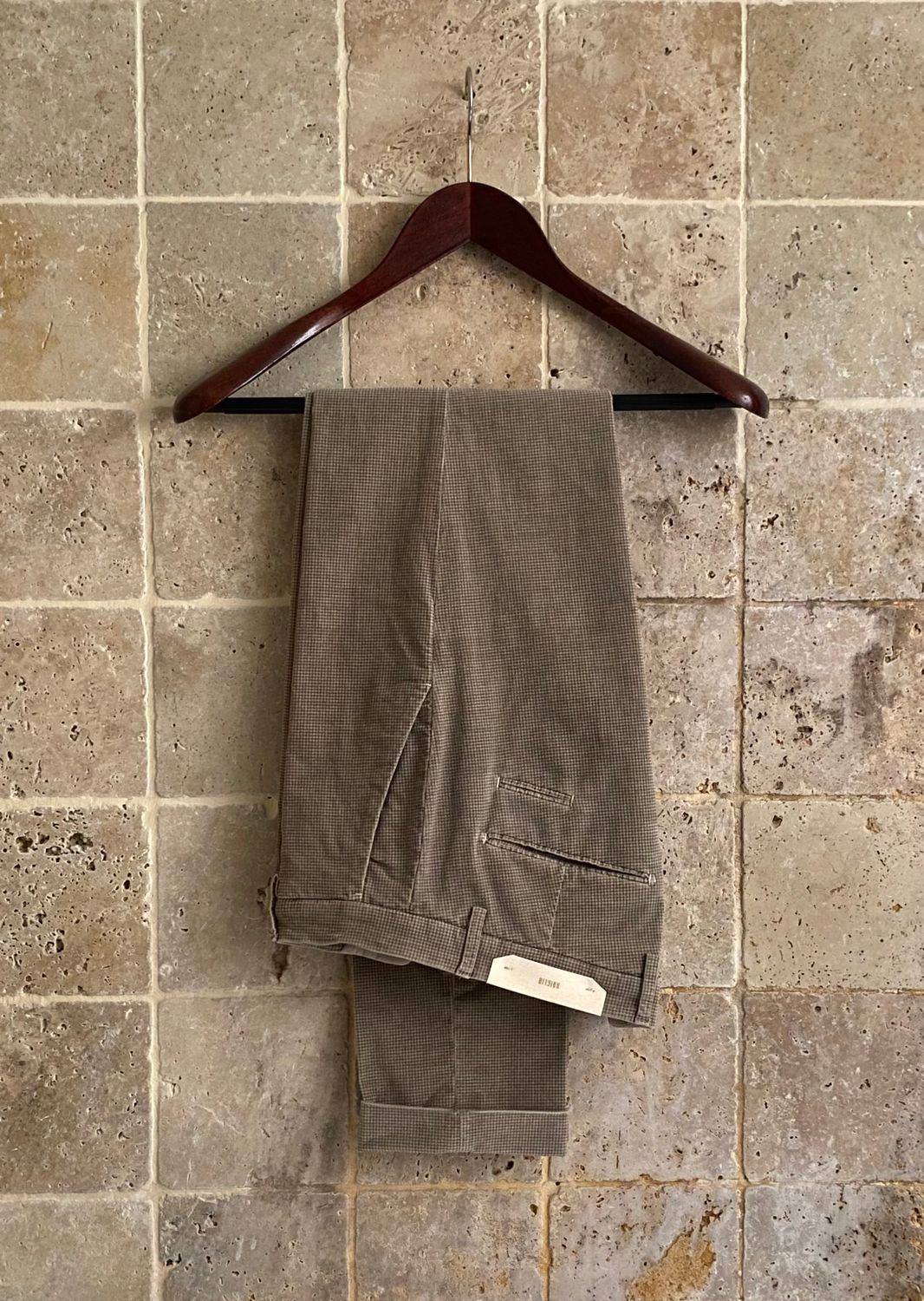 Pantalon beige pied de poule