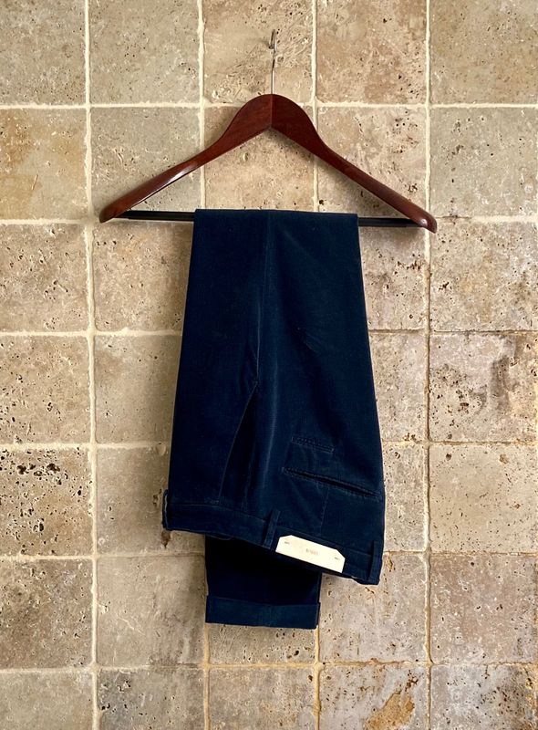 Pantalon marine pied de poule