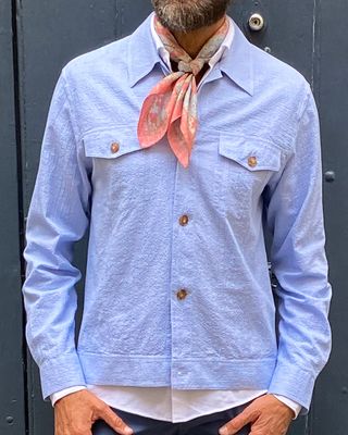 Veste bleu seersucker
