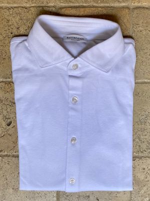 Chemise en coton piqué blanche
