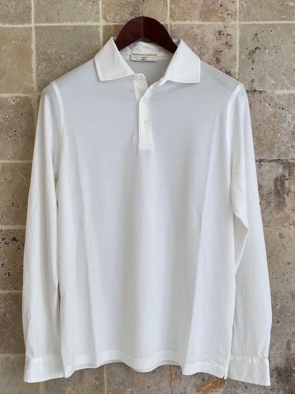 Polo blanc manches longues