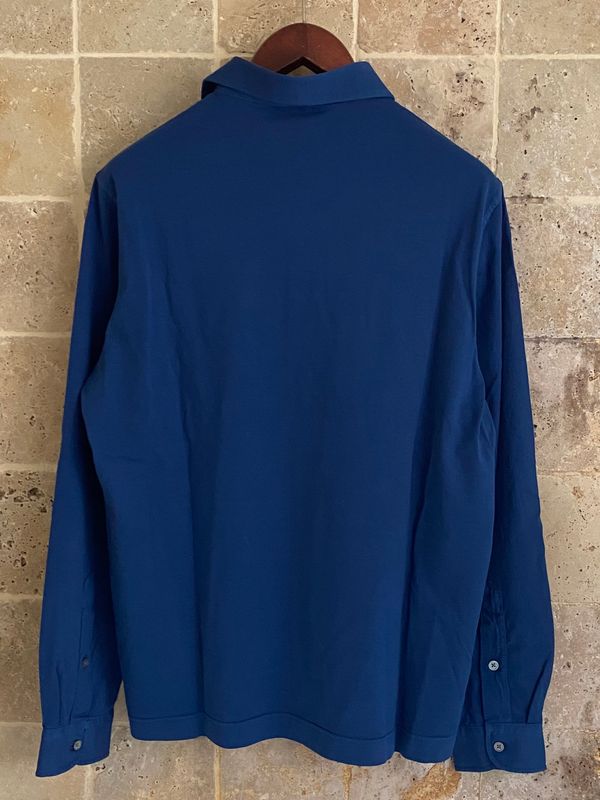Polo bleu manches longues
