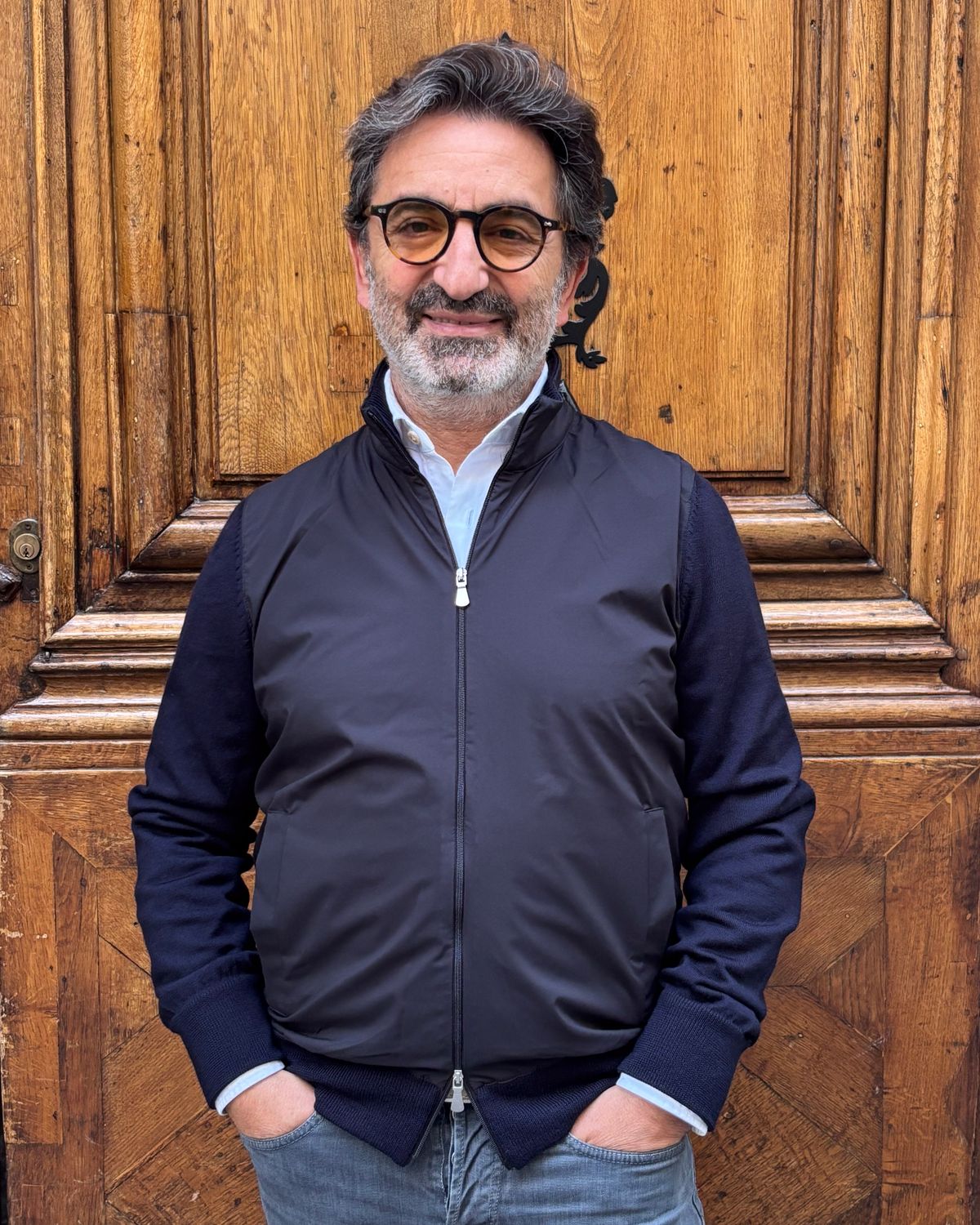 Gilet zippé bi-matière