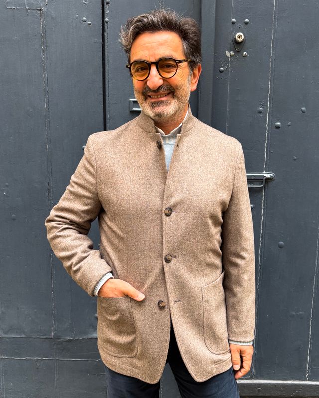 Veste col officier taupe