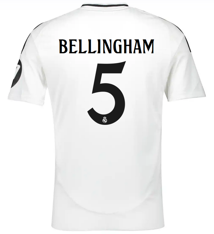 Real Madrid 24/25 Home Soccer Jersey BELLINGHAM #5