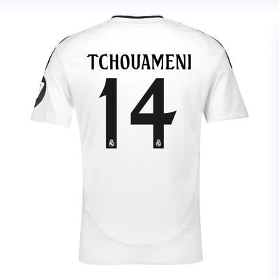 Real Madrid 24/25 Home Soccer Jersey TCHOUAMENI #14