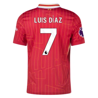 Men's Liverpool 24/25 Home Red Soccer Jersey Luis Diaz