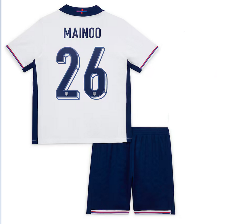 England Home 24/25 Kids Soccer Kit Mainoo #26