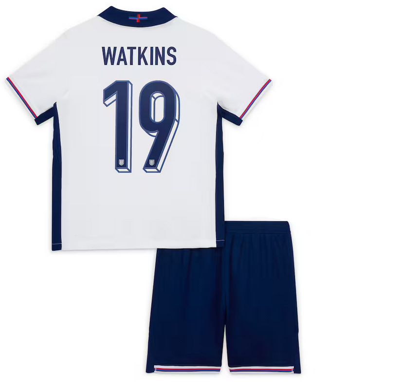 England Home 24/25 Kids Soccer Kit Watkins #19