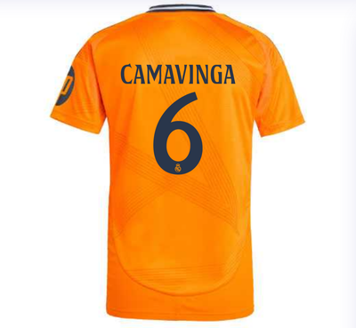 Men's Real Madrid 24/25 Away Orange Soccer Jersey CAMAVINGA