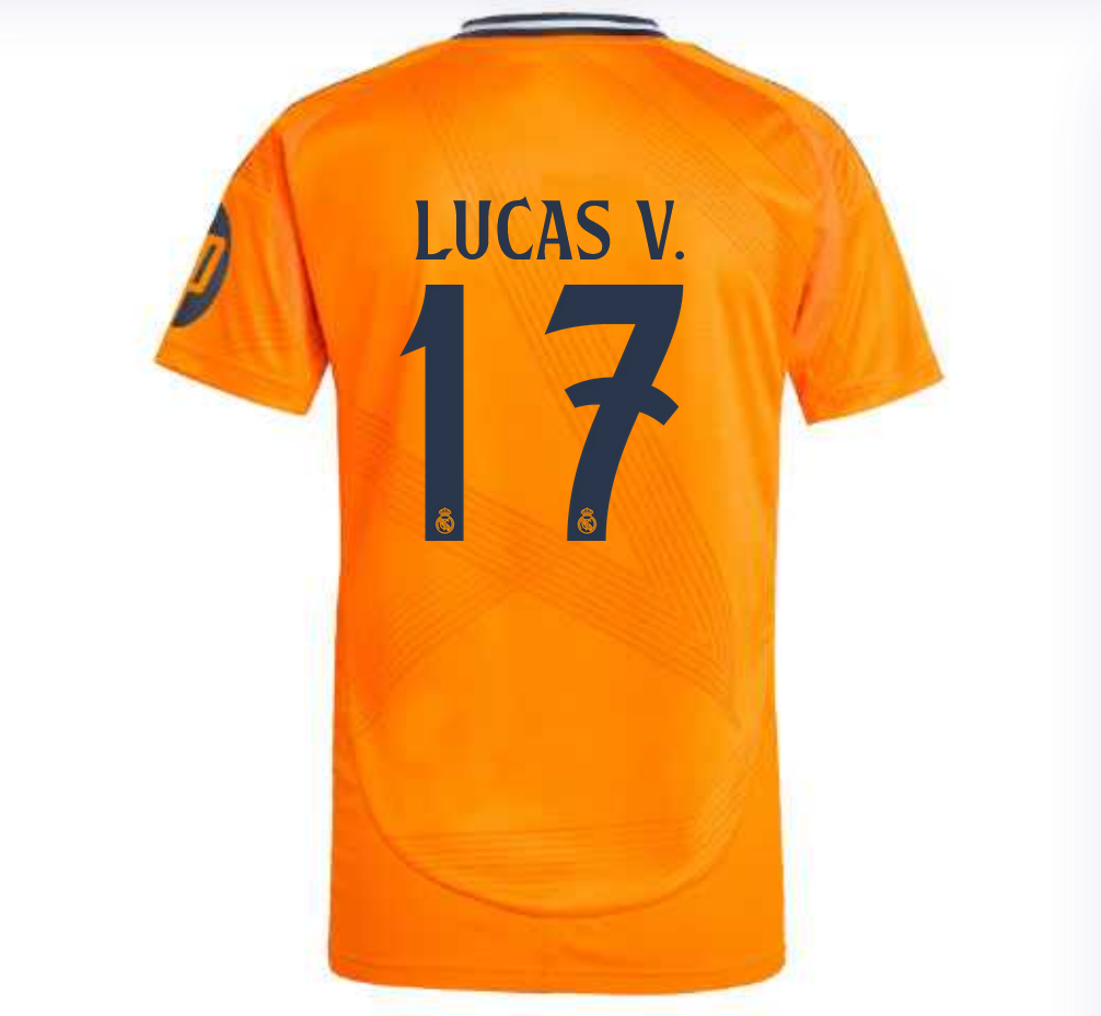 Men’s Real Madrid 24/25 Away Orange Soccer Jersey LUCAS V