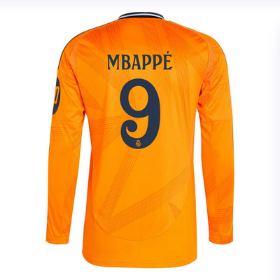 Men's Real Madrid 24/25 Away Orange Soccer Jersey Long Sleeve BELLINGHAM