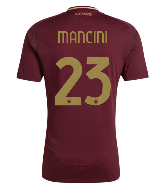 Men's 24/25 AS Roma Home Soccer Jersey MANCINI