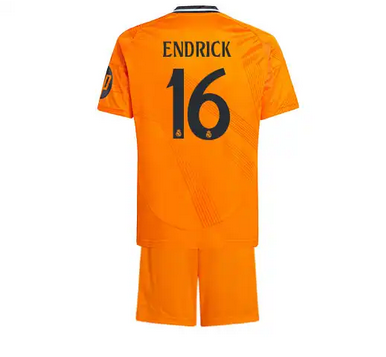 Real Madrid Away Orange 24/25 Kids Soccer Kit ENDRICK