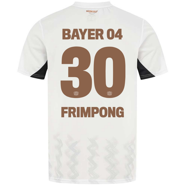 Men's Bayer 04 Leverkusen 24/25 Away White Soccer Jersey FRIMPONG