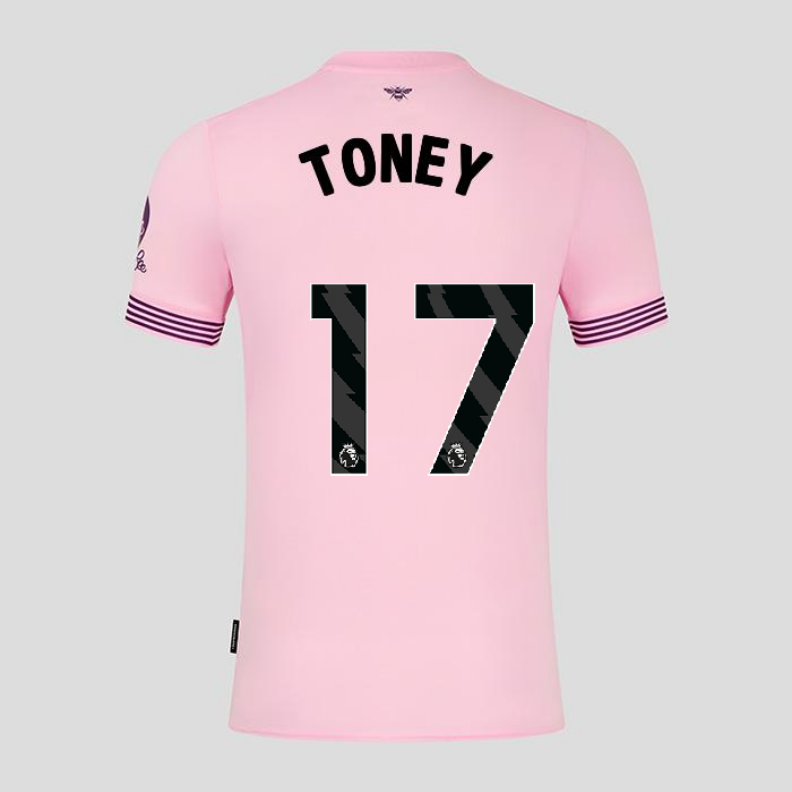 Men's Brentford FC 24/25 Away Pink Soccer Jersey TONEY