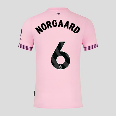 Men's Brentford FC 24/25 Away Pink Soccer Jersey NORGAARD