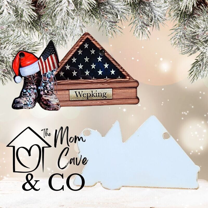 sublimation MDF ornament-Boots and folded flag