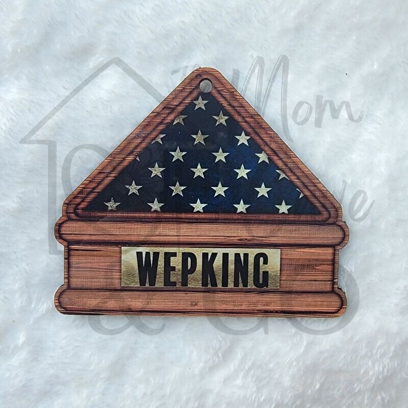 sublimation MDF ornament-FOLDED FLAG
