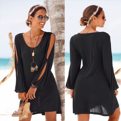 Long Sleeve Casual Beach Dress