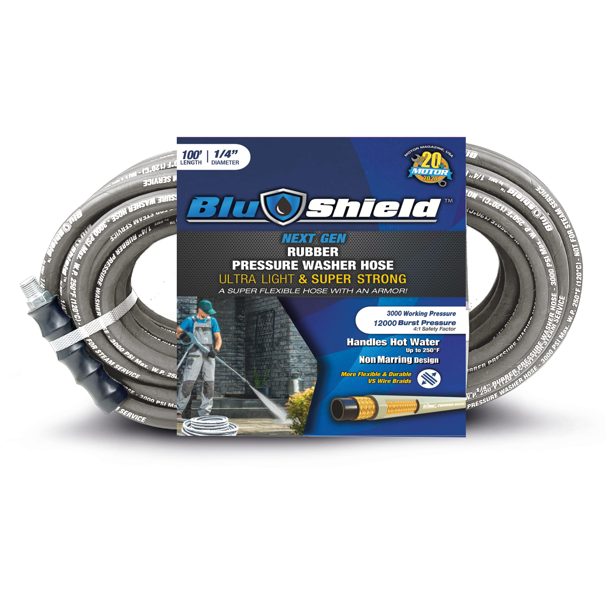 Blubird PW38100 - Blushield Pressure Washer Hose - Kevlar Braided