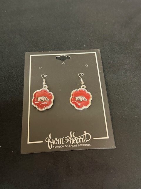 Red Razorback Earrings