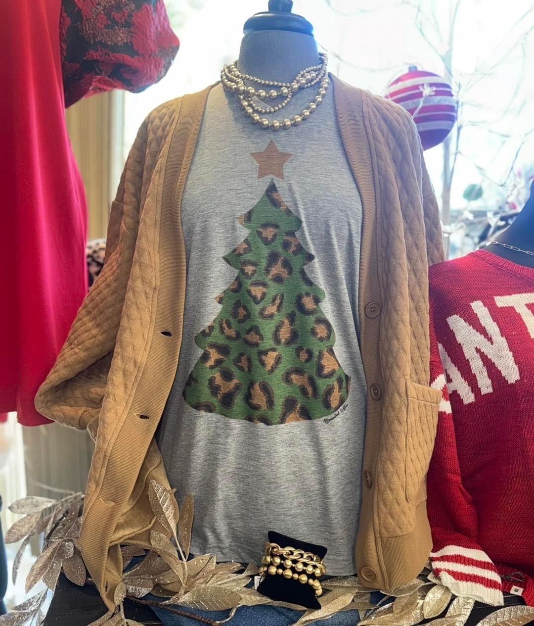 Gray Christmas Tree Tshirt