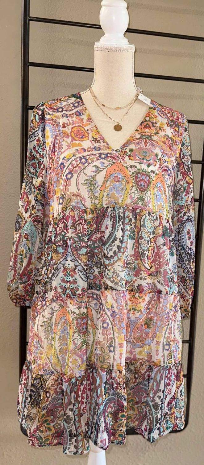 Lining Mixed Lurex Paisley Print