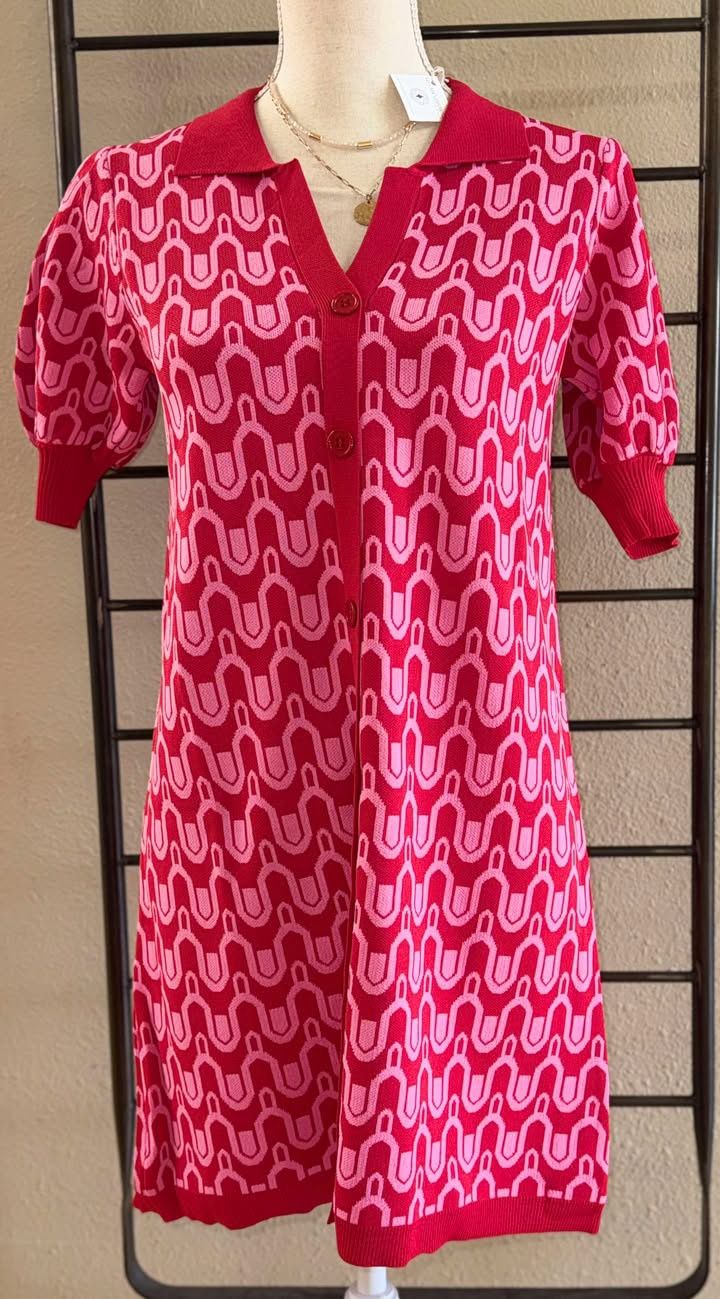 Pink/Red Sweater Dress