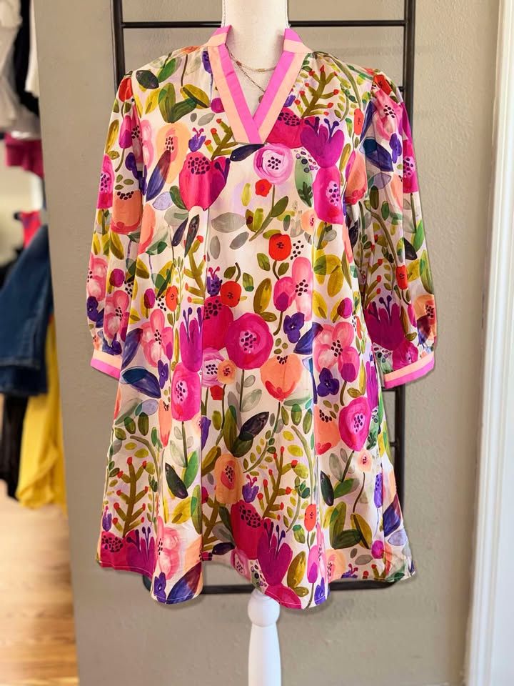3/4 Sleeve Berry Dress