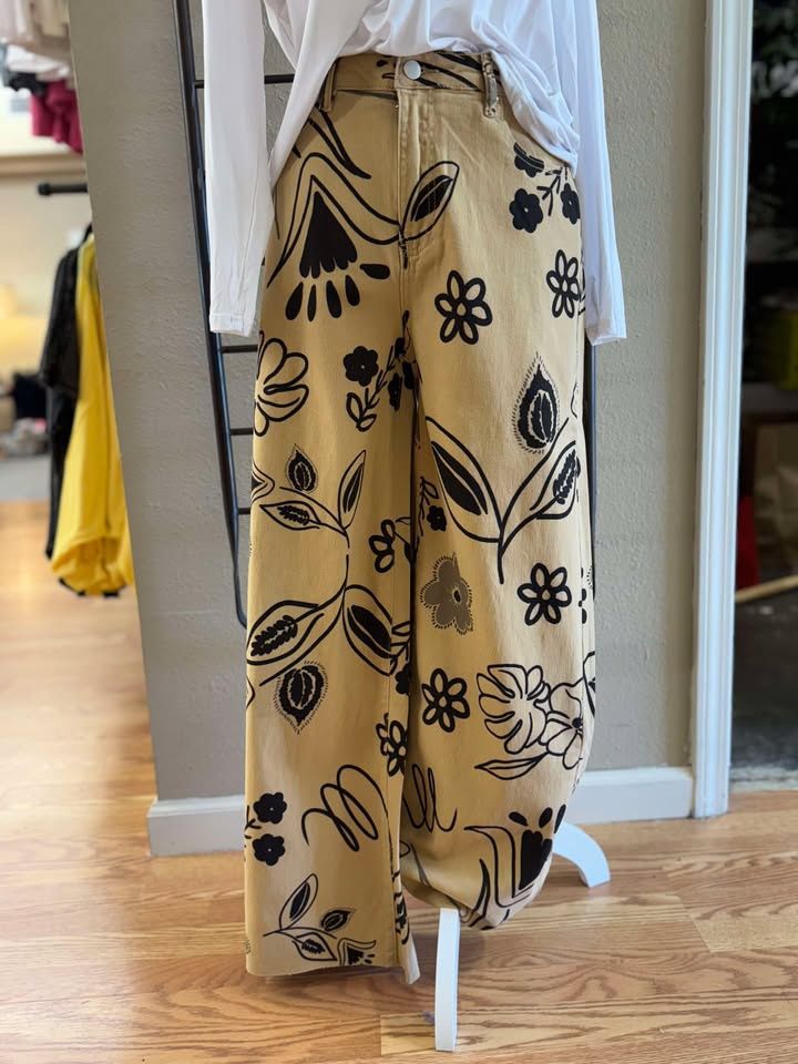 LT Camel Printed Washed Twill Pants