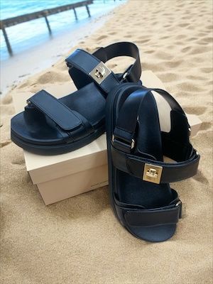 Cobber Black Leather Sandal