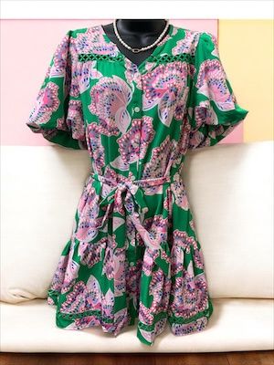 Addison Petal Tango Green Dress