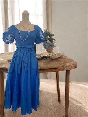 Cobalt Blue Smocked Dress