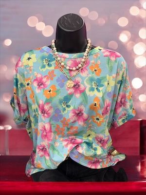 Aqua/Pink Floral
