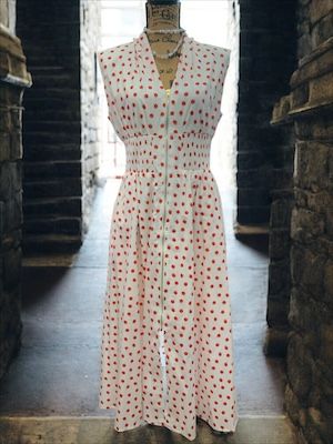 White with Red Polka Dot Dress
